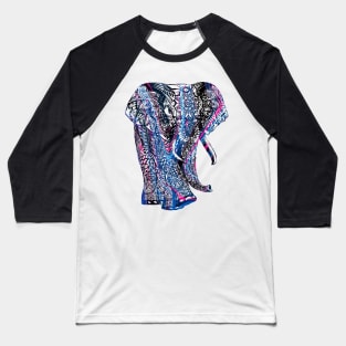 Intricate Asian Elephant Colorful Illustration Baseball T-Shirt